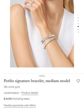 Van Cleef & Arpels 18K White Gold Beaded Bracelet - Silver Tone